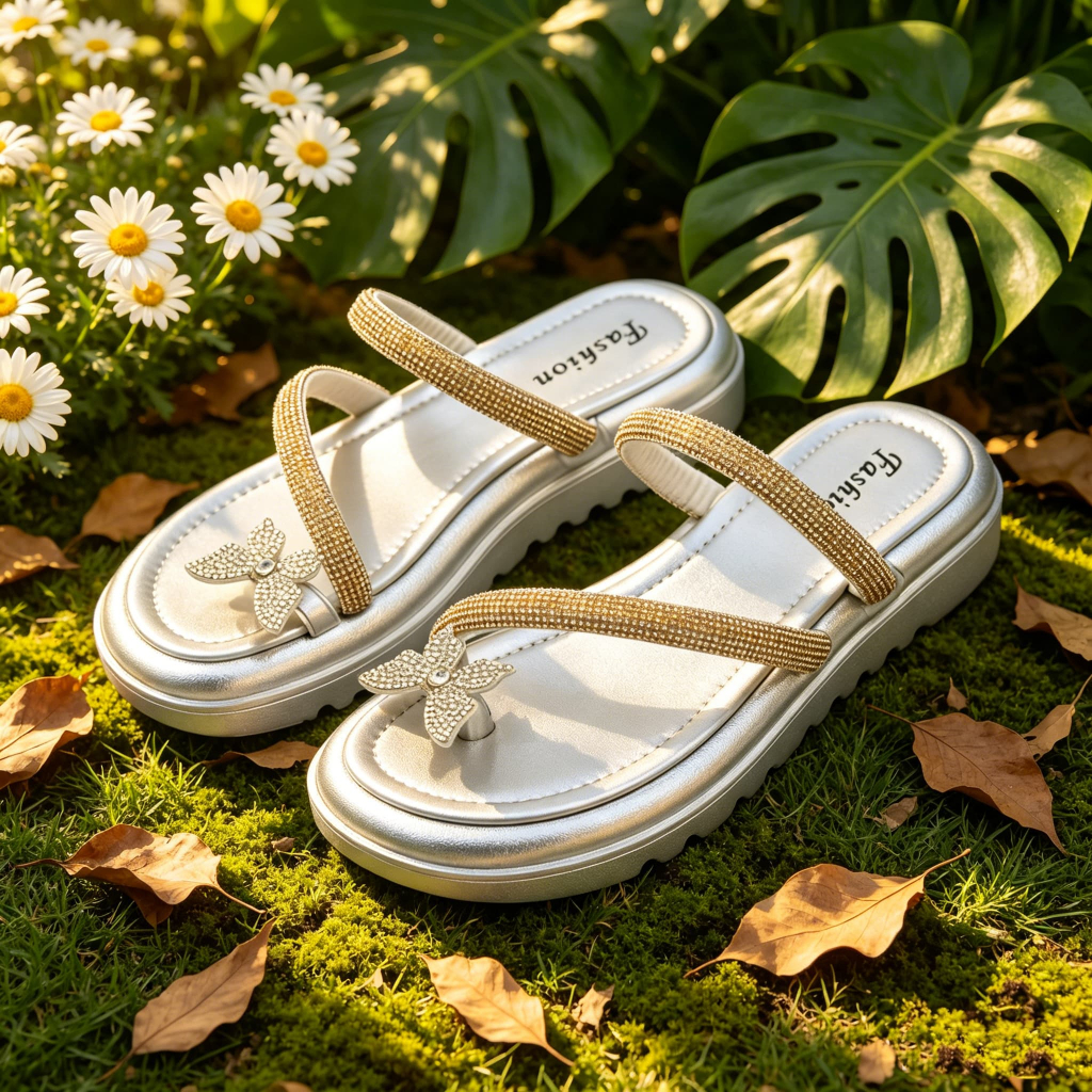 Rhinestone Bow หนาSoled Flip-Flopsผู้หญิง 2026 ฤดูร้อนสไตล์ใหม่แฟชั่นAll-Matchมัฟฟินรองเท้าแตะรองเท้าแตะใน