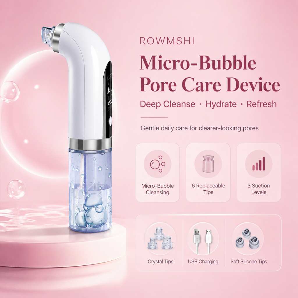 ROWMSHI Blackhead Remover HydroCleanse Deep Cleansing Extractor Pore ดูดสูญญากาศน้ําบนใบหน้า