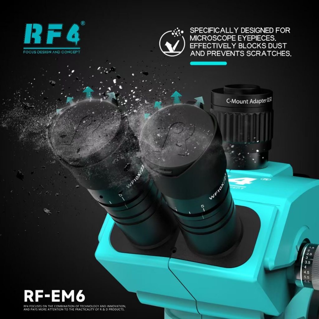 R RF-EM6 กล้องจุลทรรศน์ป้องกันฝุ่นแว่นตาพลิก Eye Mask ยืดหยุ่นสบายที่มีประสิทธิภาพ Leak-Proof กล้องจุลทรรศน์แว่นตา