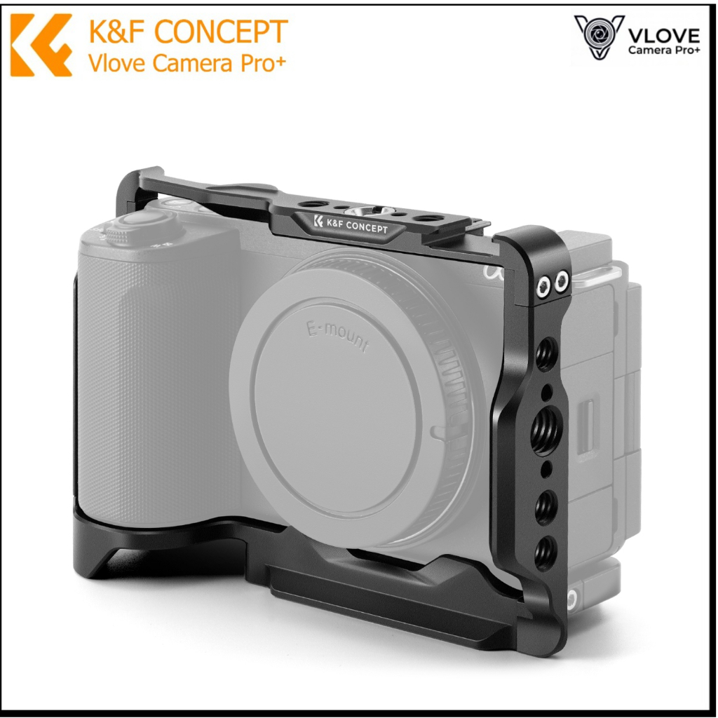 K&F Concept Quick Release Cage Kit สําหรับ Sony ZV-E10 II – 1/4" & 3/8" รูเกลียว...