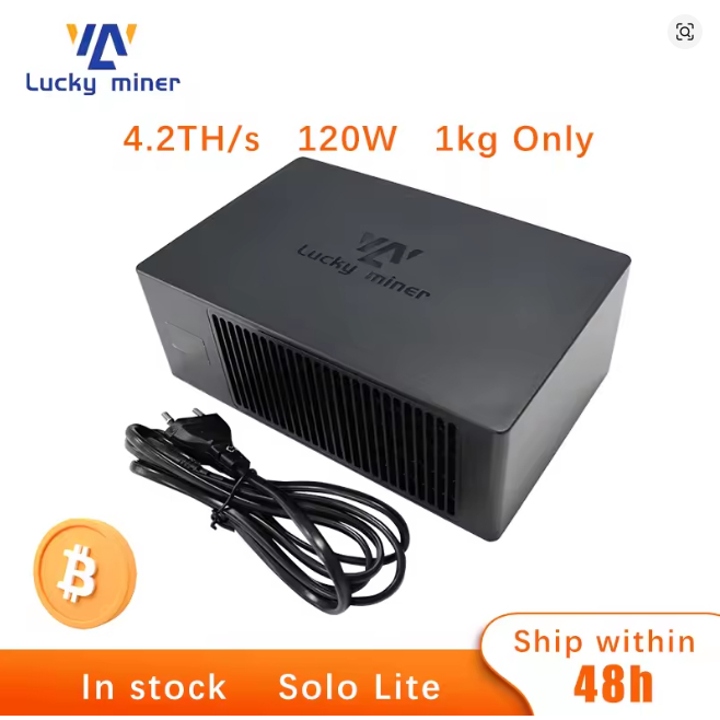 ใหม่ Lucky Miner LV08 4.2TH/s ชิป Asic เงียบ Bitcoin Solo Mini Miner รองรับ SHA256 BTC BCH BSV DGB เ