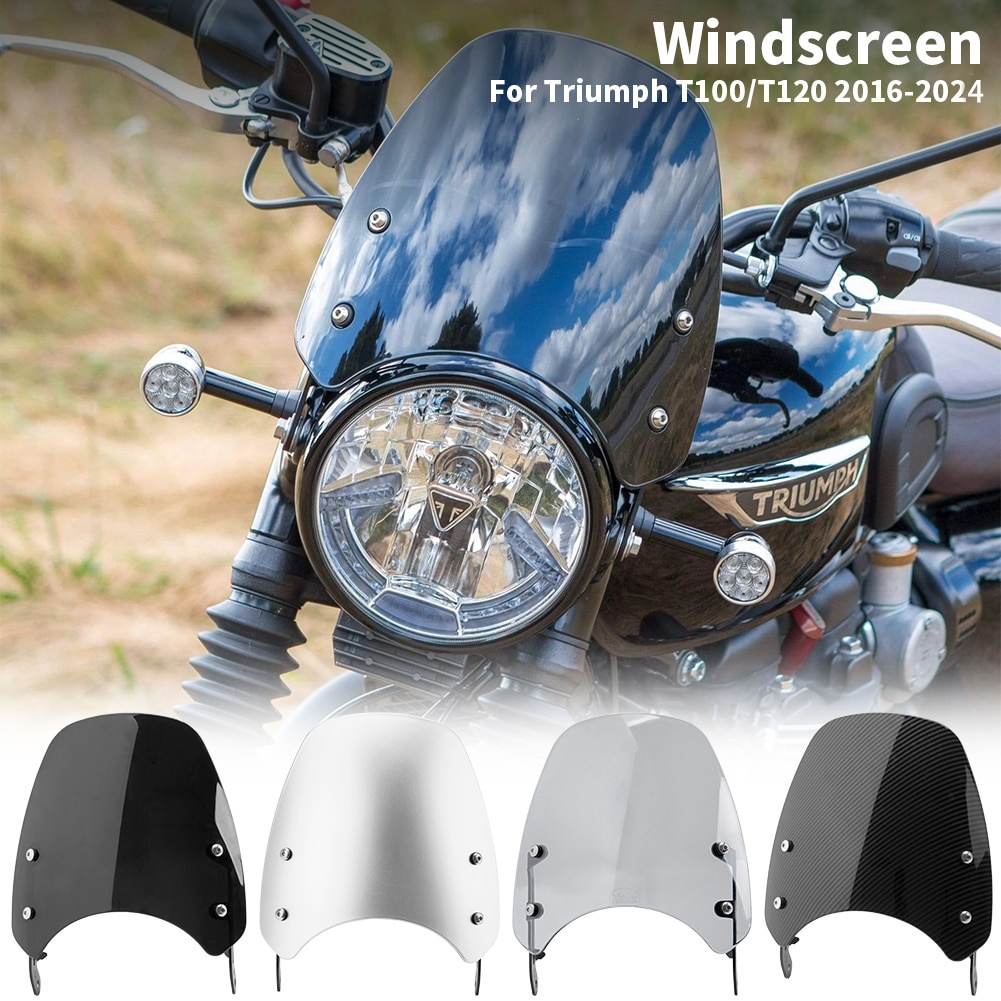 Ultrasupplierรถจักรยานยนต์FlyscreenกระจกกระจกDflectorสําหรับ2016-2024 2017 2018 2019 2020 2021 Triumph Bonneville T100 T120อุปกรณ์เสริม