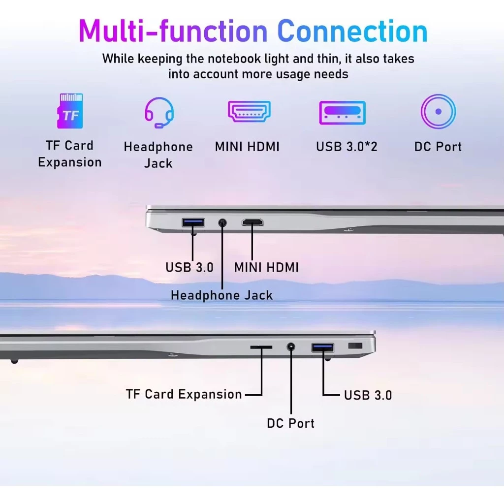 Free MS Office2026 ใหม่แล็ปท็อปสําหรับเล่นเกม 15.6 นิ้ว Intel Core i9 คอมพิวเตอร์ Windows 11 Pro 16GB DDR4 1TB SSD คีย์บอร์ดเรืองแสงปลดล็อคลายนิ้วมือแล็ปท็อปแบบพกพา thumbnail 6