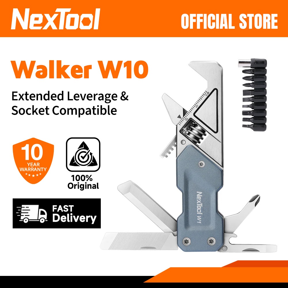 Nextool W1 6-in-1 MultiTool ประแจ W10 พร้อม 9-in-1 ชุด Bit Camping เดินป่าซ่อมจักรยาน NE20270