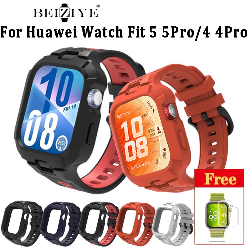 ซิลิโคน WatchBand สําหรับ Huawei Watch Fit 5 5 Pro Smartwatch กรอบสําหรับ Huawei Fit 4 Pro กรณี Protector ฝาครอบ