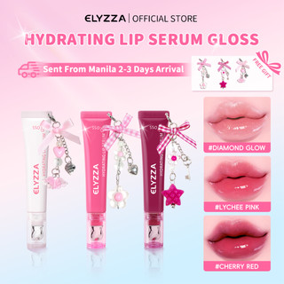 Elyzza Hydrating Lip Serum Gloss Brighten Lip Even Coverage Brilliant Shine Lychee Pink Cherry Red Diamond Glow
