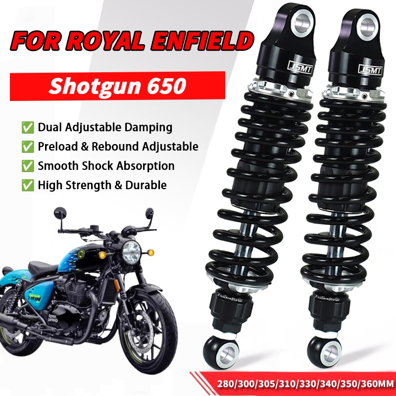 JSMT โช้คอัพหลัง ปรับพรีโหลดและรีบาวน์ สําหรับ Royal Enfield Shotgun 650 ขนาด 280/300/305/310/330/340/350/360 มม. รองรับ Dual Damping