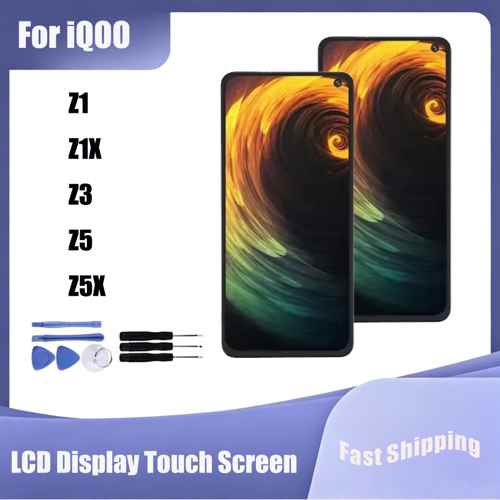 สําหรับ iQOO Z1 Z1X Z3 Z5 Z5X จอแสดงผล LCD Touch Screen Digitizer Assembly Replacement Parts