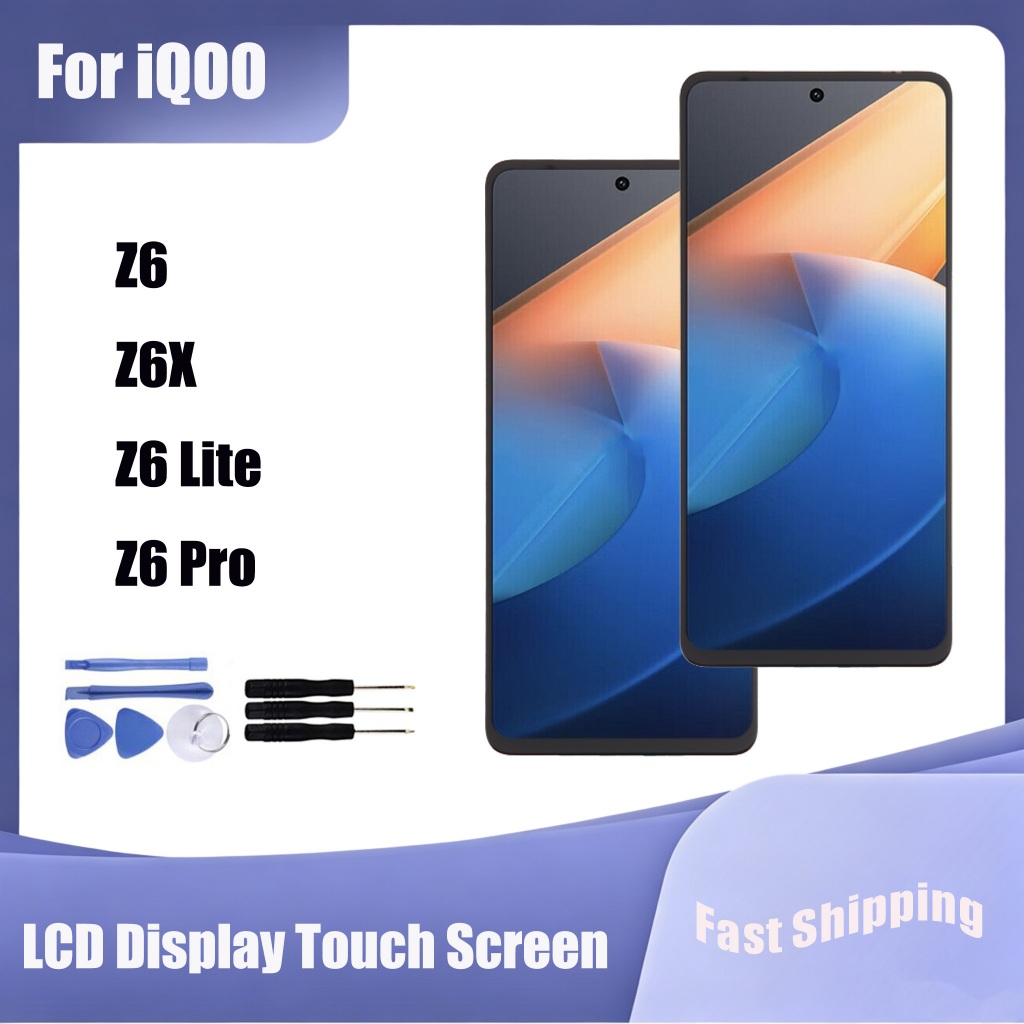 สําหรับ IQOO Z6 Z6X Z6 Lite Z6 Pro จอแสดงผล LCD Touch Screen Digitizer Assembly Replacement