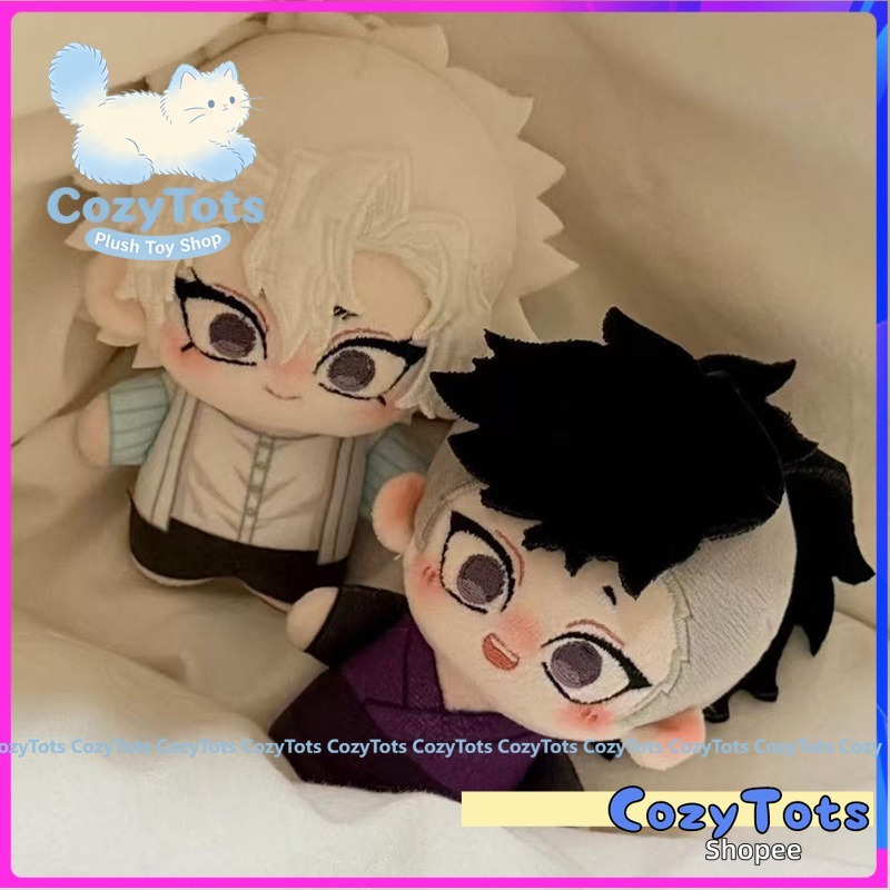 10 ซม.Demon Slayer Shinazugawa Sanemi ตุ๊กตาตุ๊กตาจี้ Shinazugawa Genya ของเล่นกระเป๋าเป้สะพายหลังตุ