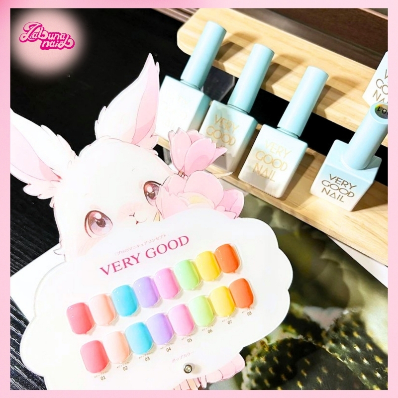 【พร้อมส่ง】VERY GOOD พาสเทลเจลไซรัป 8 เฉด ชุดยาทาเล็บลูกกวาด ใช้งานง่าย สีอิ่มตัว แถมชาร์ตกระต่ายน่ารัก