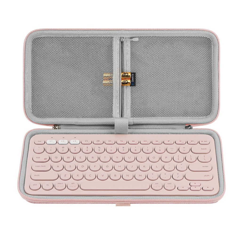 เคสคีย์บอร์ด Geekria เข้ากันได้กับคีย์บอร์ด K380, Pebble Keys 2 K380s (สีชมพู)