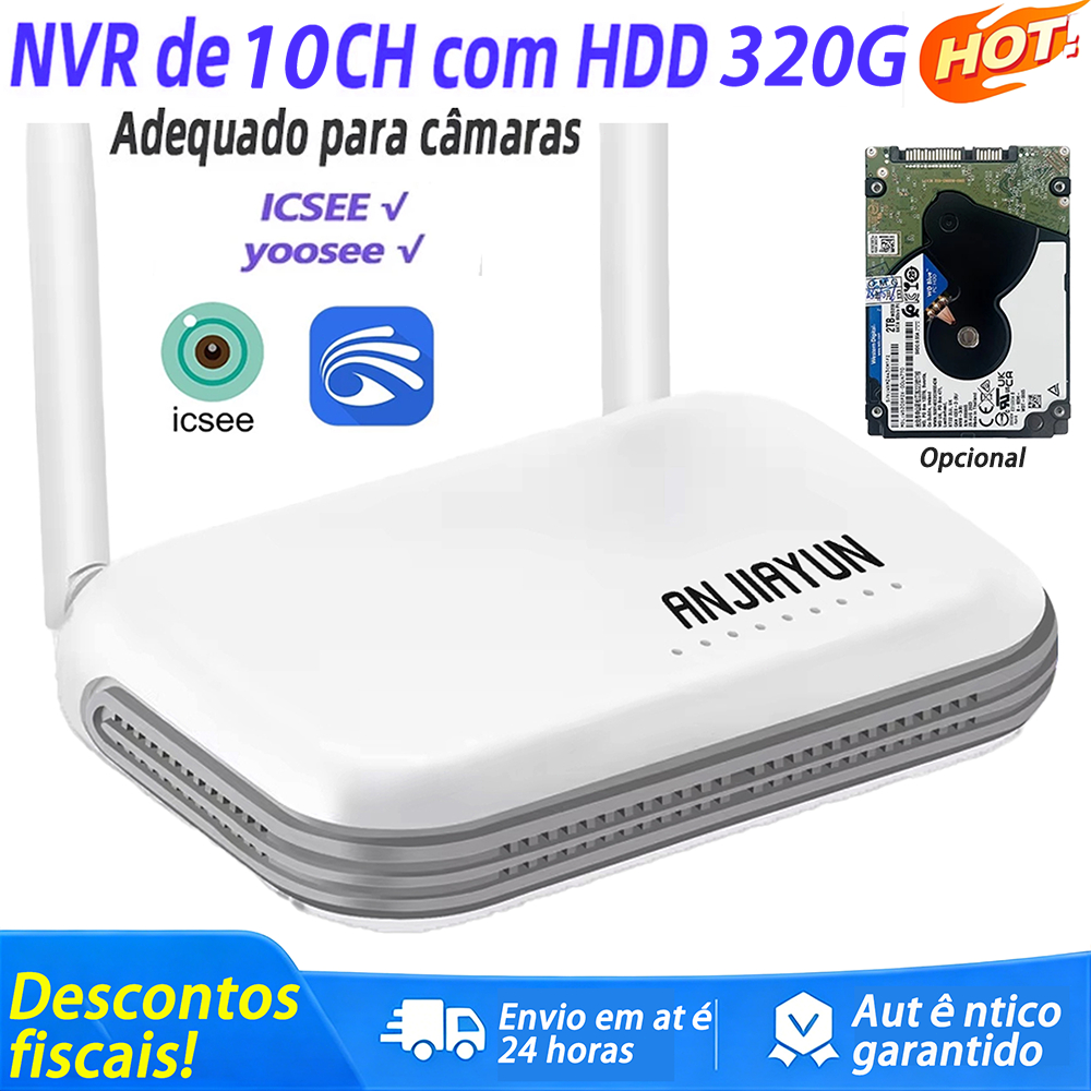 WiFi NVR 10CH 8CH 3MP 4CH 5MP H.265 O-vif Wireless Network Video Recorder Face Detection Email Alart