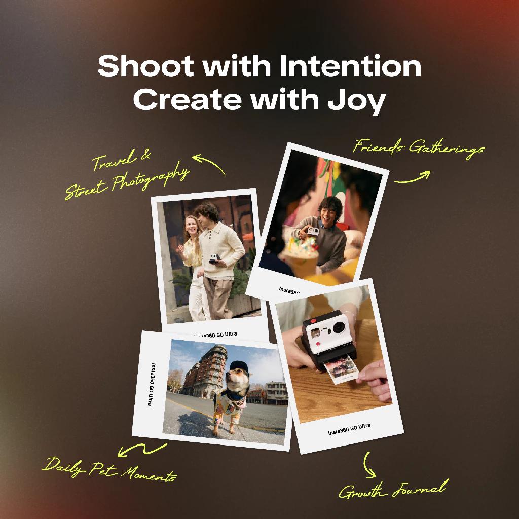 PGYTECH GO Ultra FunCam Case Kit For Insta360 GO Ultra -- Retro instant camera shell Magnetic snap on Convex selfie mirror Waist level view Printer module thumbnail 3