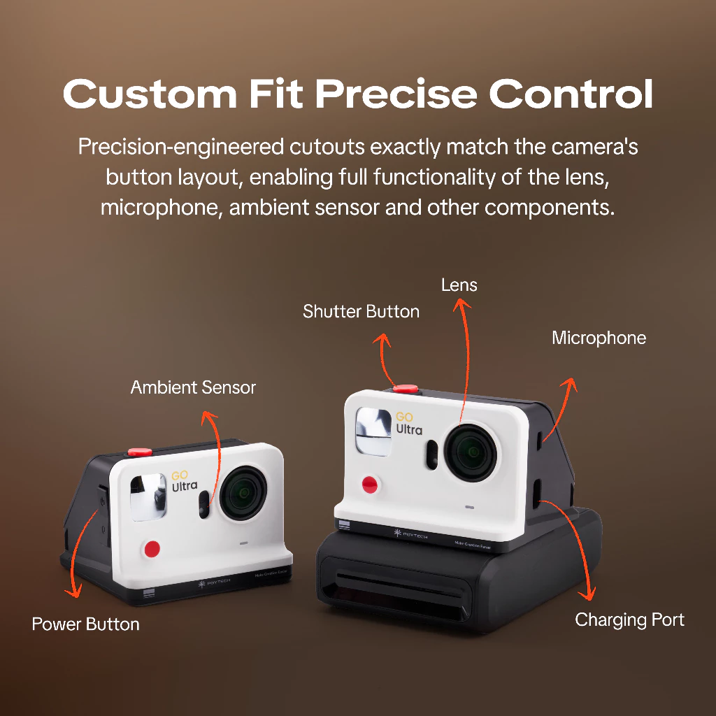 PGYTECH GO Ultra FunCam Case Kit For Insta360 GO Ultra -- Retro instant camera shell Magnetic snap on Convex selfie mirror Waist level view Printer module thumbnail 5