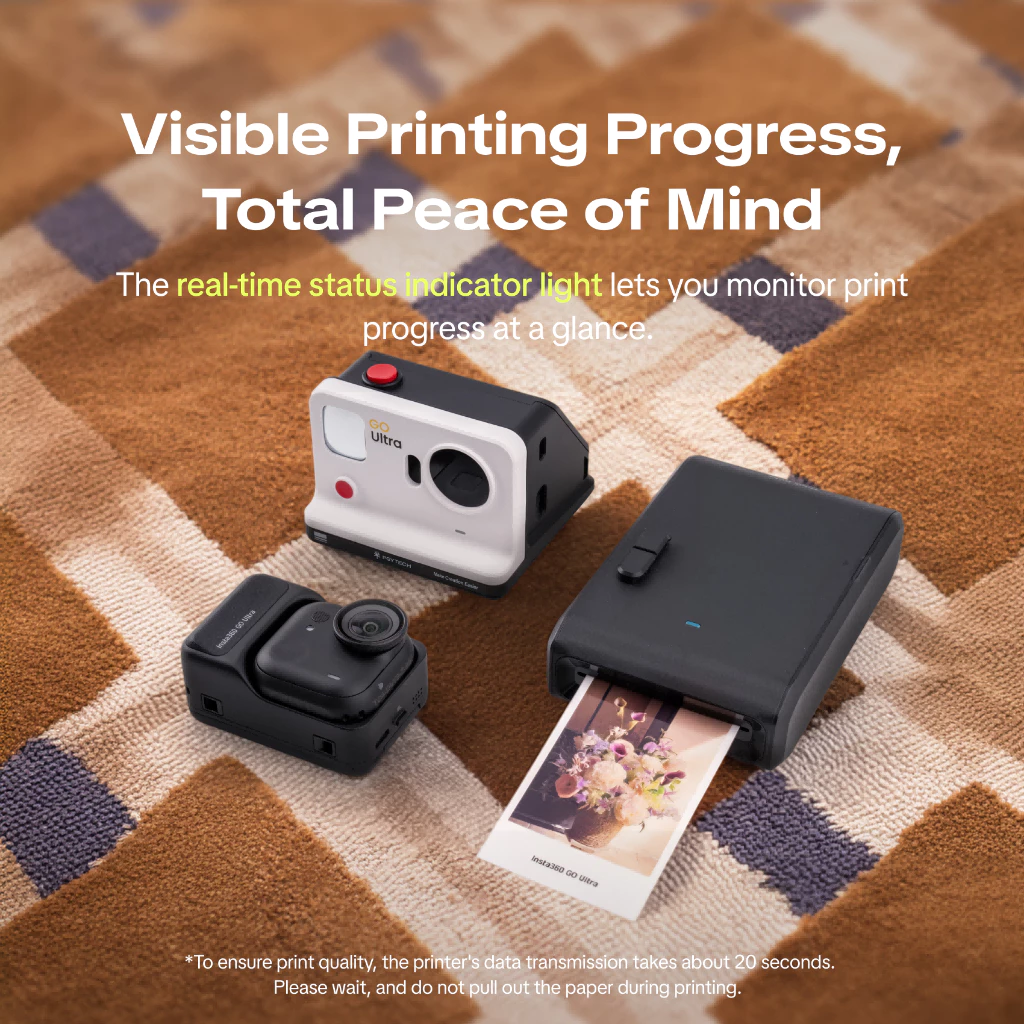PGYTECH GO Ultra FunCam Case Kit For Insta360 GO Ultra -- Retro instant camera shell Magnetic snap on Convex selfie mirror Waist level view Printer module thumbnail 7