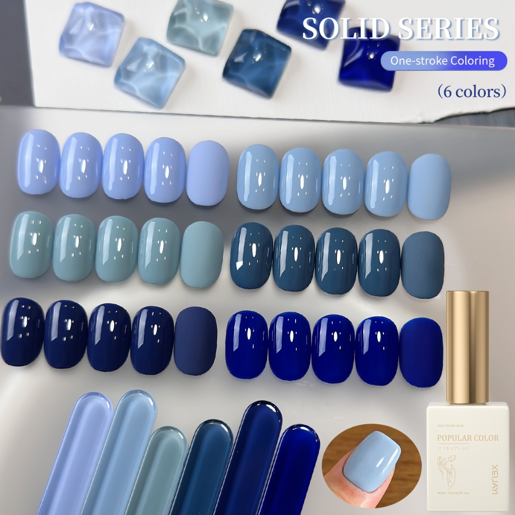 XEIJAYI 15ml-Gray Blue Dark Blue Gel Nail Polish, ความอิ่มตัวสูง, เหมาะสําหรับ DIY
