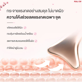 FULI ลูกกลิ้งนวดหน้า กัวซา Guasha Roller กัวซาแช่เย็น หน้าเรียว ยกกระชับ ลดบวม นวดหน้า 2in1 | FULI Face Roller Duo [ของแท้ 100%]