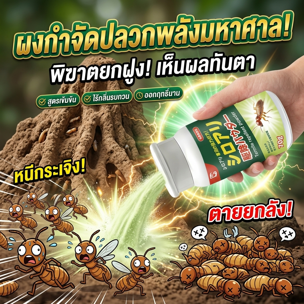 🐜 ช่วยลดจำนวนปลวกในบ้าน 🐜 ยาฆ่าปลวก กําจัดปลวก เหยื่อปลวก กำจัดปลวก ปลวกอยู่ที่ไหน โรยที่นั่น โรยปุ๊บเห็นผลปั๊บ ปลวก ยาฉีดปลวก ยาปลวก