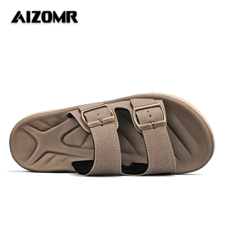 AIZOMR รองเท้าแตะผู้ชาย พื้นนุ่ม วัสดุหนัง คุณภาพสูง กันลื่น รุ่น A2200