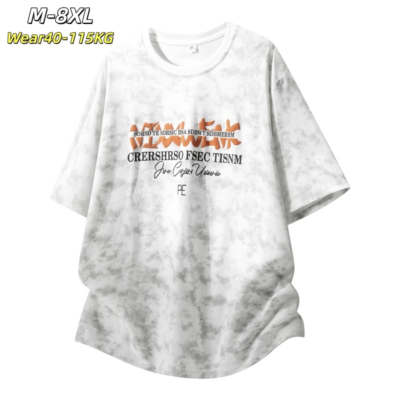 [Wear40-115KG] M-8XL ขนาดใหญ่หลวมฤดูร้อนบางสไตล์พิมพ์เสื้อยืดแขนสั้นผู้ชาย Breathable Quick-Drying แฟชั่นสบายๆที่ไม่ซ้ํากัน Street สวมใส่รอบ Ne