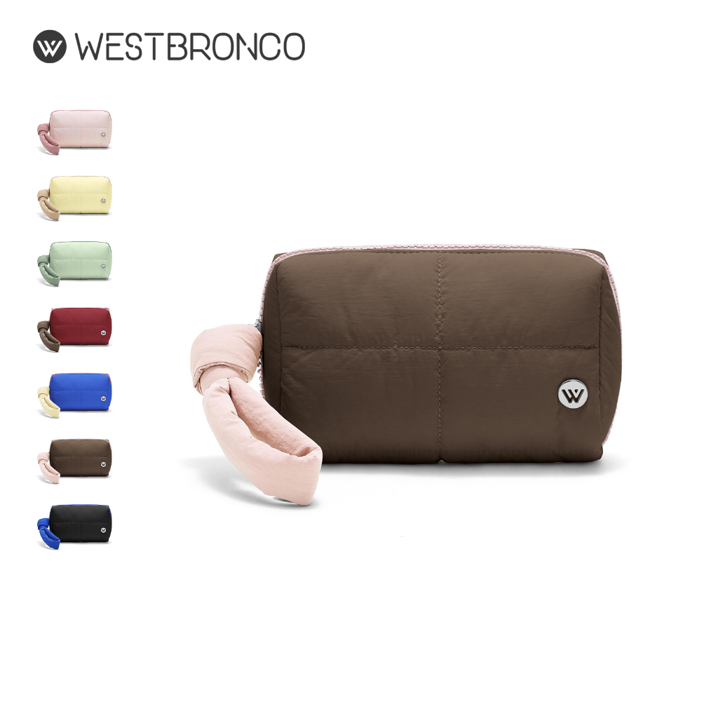 【New Arrival】WESTBRONCO แพนซี่  (Pansy) - กระเป๋าเครื่องสำอาง บุนวมนุ่ม (Puffy Quilted) จุของได้เยอะ กระเป๋าจัดระเบียบเครื่องสำอางพร้อมหูหิ้วแบบผูกปมสุดน่ารัก สำหรับพกพาและเดินทาง