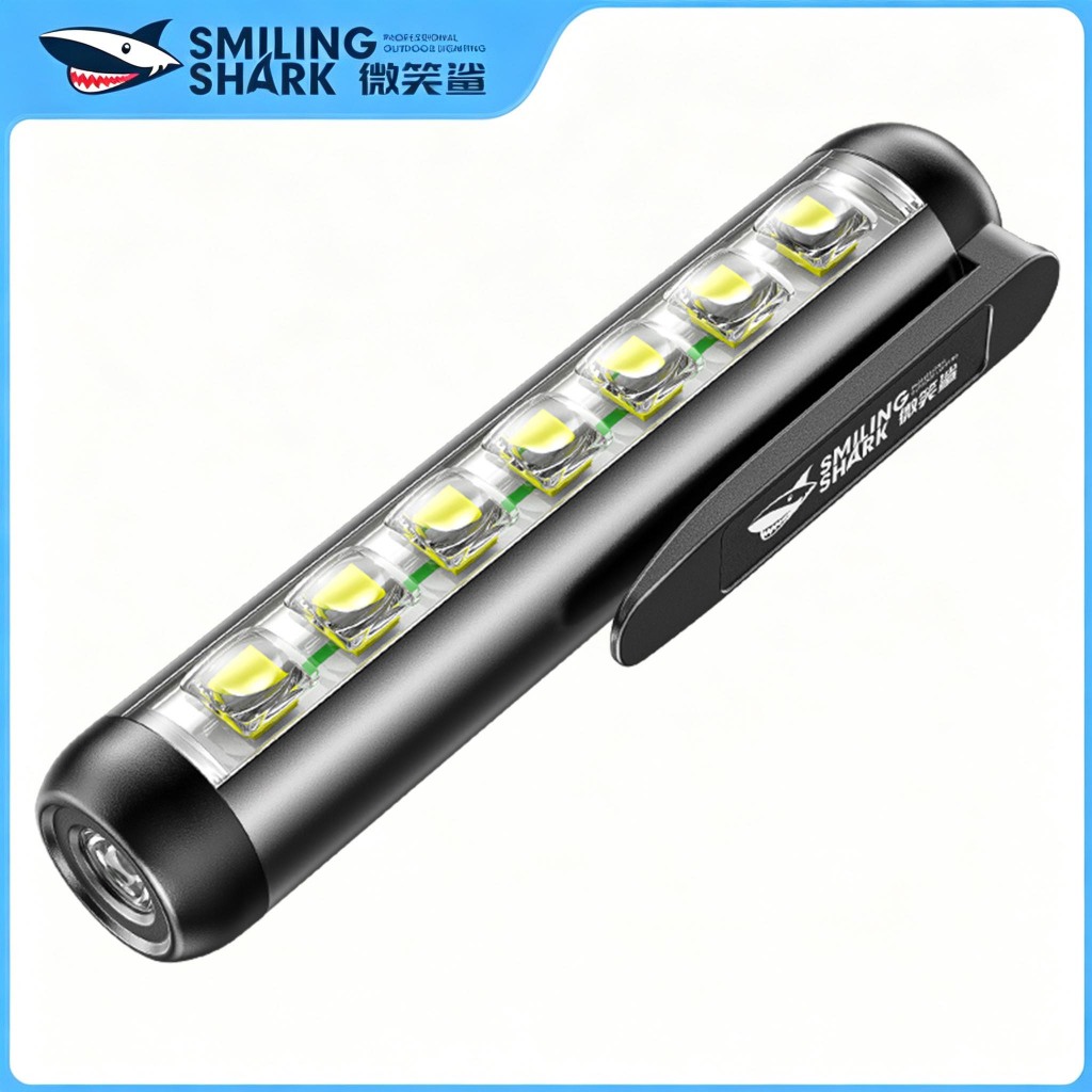 SmilingShark GZ5155 ไฟฉาย led มินิ LED+COB แม่เหล็ก โคมไฟทำงาน ด้วยการออกแบบคลิป คบเพลิง ซุปเปอร์ไบร