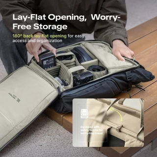 PGYTECH OneGo Roamer Tote Backpack 18L/25L Versatile Dual-Mode Camera & Daily Commute Pack with Airfoam Breathable Back System, Dual-Side Quick Access, and Water-Resistant
