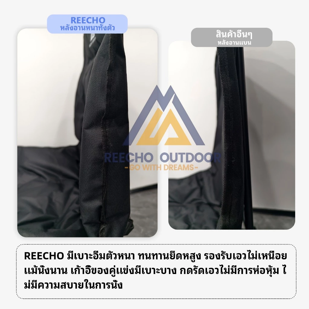 REECHO OUTDOOR เก้าอี้แคมป์ปิ้ง เก้าอี้งีบหลับ พับได้ ทรงอ้วนหลังสูง 90 ซม thumbnail 3