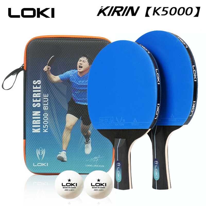 Original Loki K5000 Ping Pong Bats ITTF ได้รับการอนุมัติไม้ปิงปองชุดฟองน้ําสีฟ้า RXTON1 ยางสําหรับผู้เริ่มต้น