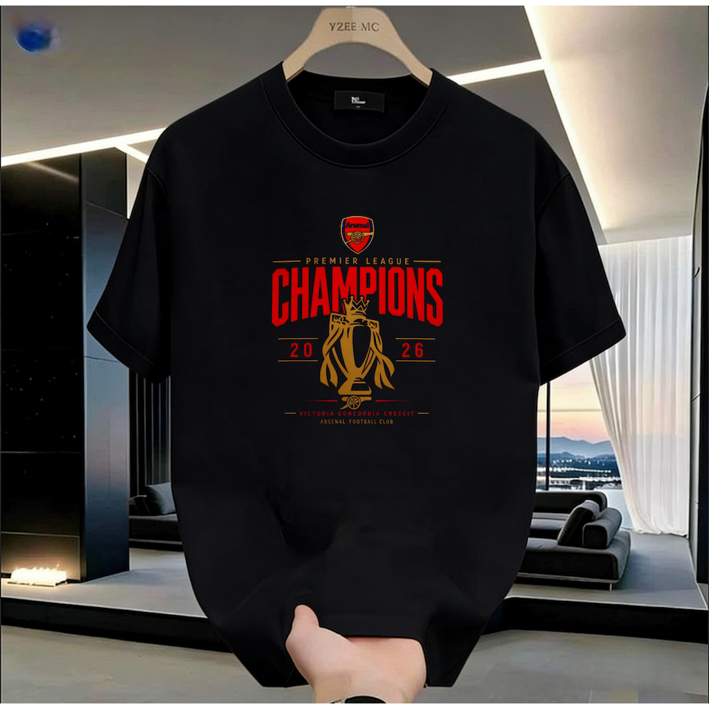 เสื้อยืดที่ระลึก British Super Champion Loose oversize สไตล์คู่รักกีฬาสไตล์พัดลมแขนสั้นด้านบน