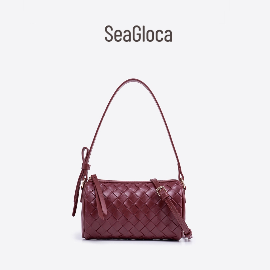 SeaGloca ทอรูปแบบหนังนุ่มกระเป๋าสะพายข้าง Retro กระเป๋าทุกวันสําหรับผู้หญิงไม่มี 10003