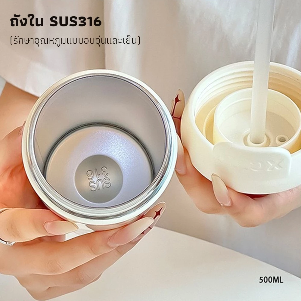 [เก็บความร้อน]ถ้วยน้ำฉนวน ถ้วยน้ำเย็น 316สแตนเลส รูปแบบการ์ตูนน่ารัก การเก็บรักษาความร้อนเป็นเวลานาน thumbnail 6