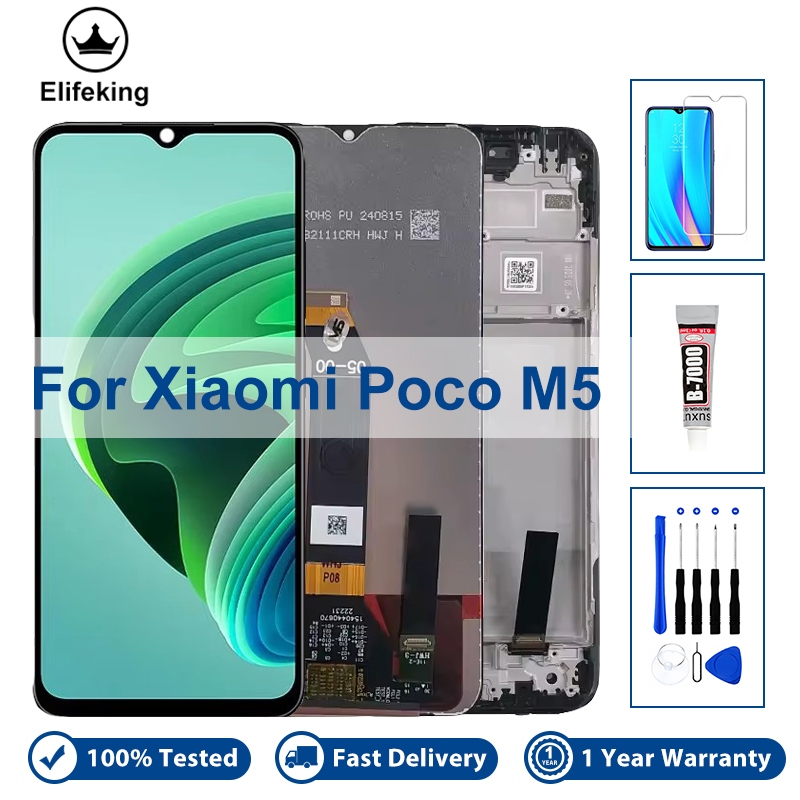สําหรับ Xiaomi Poco M4 5G M5 จอแสดงผล LCD 22041219หน้า 22071219CG Touch Screen Digitizer Assembly พร้อมกรอบ