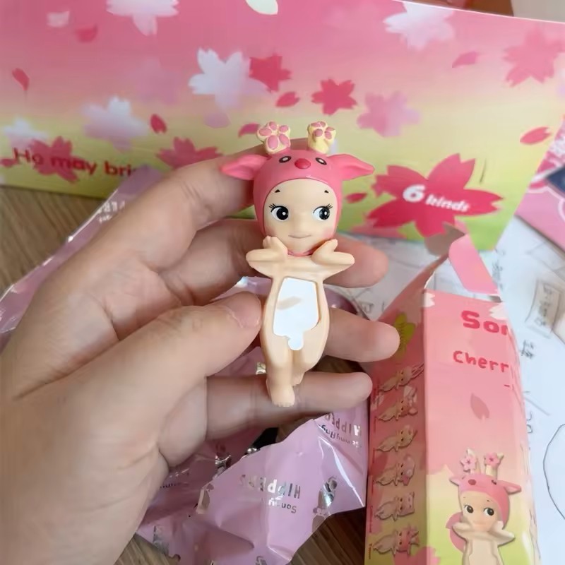 Sonny Angel Hippers ตกแต่งมินิตัวเลข Cherry Blossom Series กล่องตาบอดน่ารักโทรศัพท์สะสมของเล่นของขวัญสําหรับของเล่นสะสม