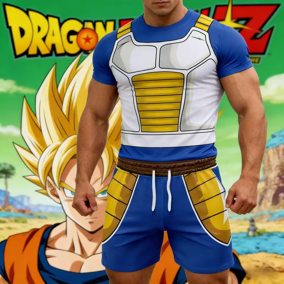 Dragon Ball Z Vegeta Armor เสื้อยืดผู้ชายกีฬาการบีบอัด 3D พิมพ์อะนิเมะ Quick Dry Gym Tee คอสเพลย์เครื่องแต่งกาย