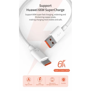 66W 6A Type-C Data Cable Fast Charging Cord USB C Type C Charge Cord for Smartphone