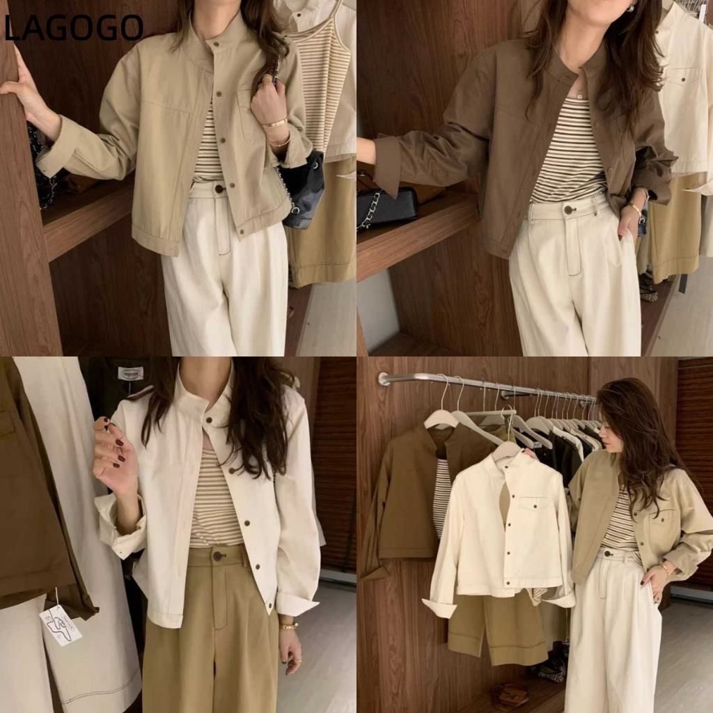 เสื้อแจ็คเก็ตหลวมระดับไฮเอนด์ใหม่บางส่วนเวอร์ชั่นเกาหลีลําลองผ้าฝ้ายแขนยาว