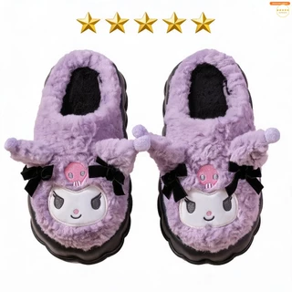 คุโรมิ รองเท้าแตะ ขนนุ่ม Fluffy พื้นหนา กันลื่น สบาย เบา ฤดูหนาว ผ้าฝ้าย น่ารัก รองเท้าบ้าน ส่งฟรี พร้อมส่ง