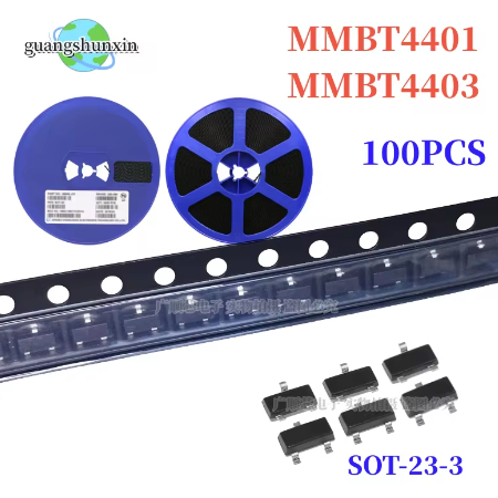 100pcs MMBT4401 SMD ทรานซิสเตอร์ MMBT4403 2N4401/2N4403 NPN การพิมพ์หน้าจอ 2X/2T MMBT22A MMBT2907A M