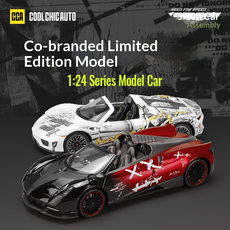 DL 1:24 Pagani Venti - Premium Racing Car Collaboration Edition โลหะของเล่นรถDiecastยานพาหนะสําหรับเด็กจําลองเสียงเอฟเฟกต์แสงของขวัญงานอดิเรกคอลเลกชัน