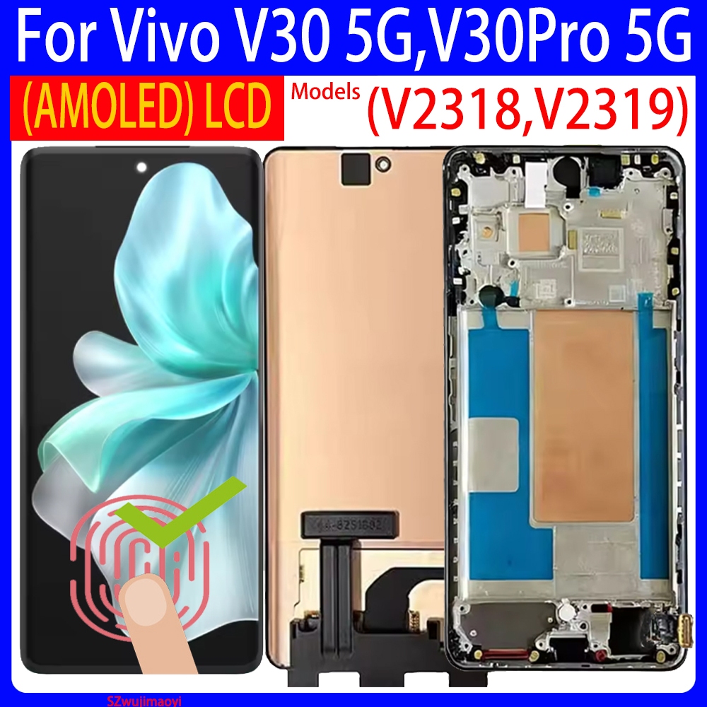 6.78 "Original AMOLEDสําหรับVivo V30 5G V30Pro 5G (V2319) จอแสดงผลLCD Touch Screen Digitizer Assembl