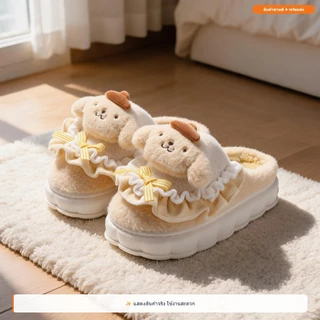 คุโรมิ มายเมโลดี้ ซานริโอ รองเท้าแตะ ขนนุ่ม Fluffy กันลื่น น่ารัก พื้นหนา สบาย รองเท้าบ้าน