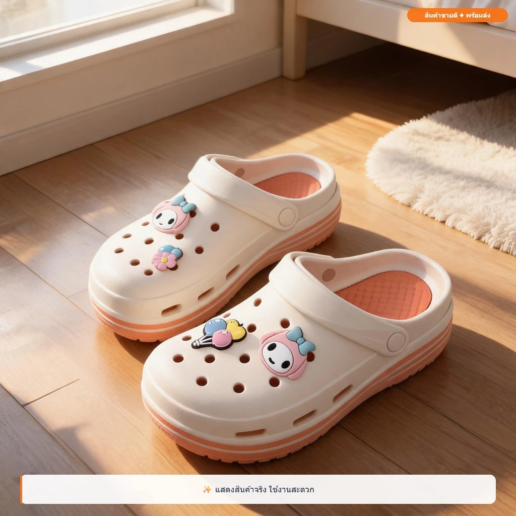 ซานริโอ Sanrio รองเท้าแตะ EVA กันลื่น น่ารัก พื้นหนา สบาย เบา มายเมโลดี้ รองเท้าแตะผู้หญิง