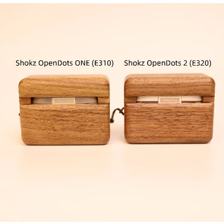 เหมาะสําหรับ Shaoyyin Shokz OpenDots ONE/OpenDots 2 วอลนัทไม้เนื้อแข็งหูฟังป้องกันกรณีขึ้นและลงแยกพร้อมสายคล้องมือ