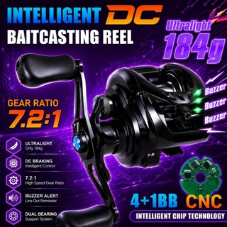 Sougayilang Baitcasting Casting Fishing Reel 20KG ลากสูงสุด 5 + 1BB/4 + 1BB ตลับลูกปืน 7.2:1 อัตราทดเกียร์ความเร็วสูงพร้อมซ้าย/ขวามือสีดําของขวัญสําหรับครอบครัวหรือเพื่อน