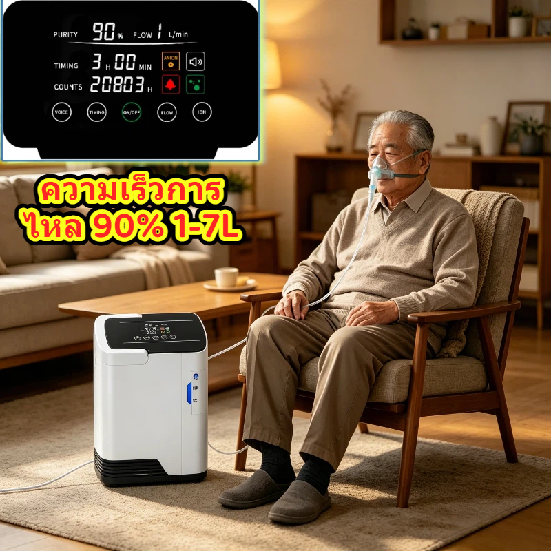 ใหม่ 1-7L หัวออกซิเจนปรับออกซิเจนเครื่องบ้านและการเดินทางด้วย Atomization Quick Flow