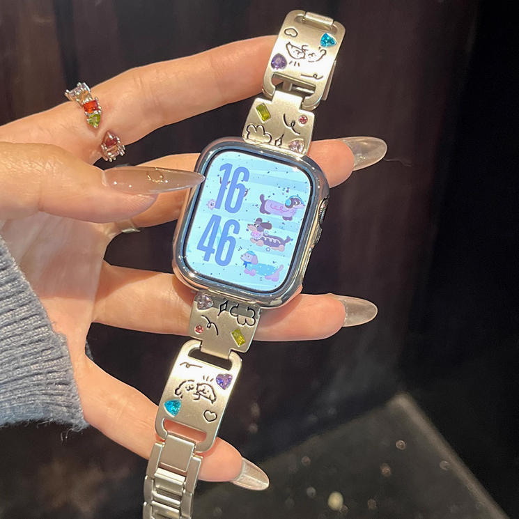 Inlaid Gemstone Strap Case For Huawei Watch Fit 5 สาย Metal สาย Huawei Watch Fit 5 pro Strap เคส Hua