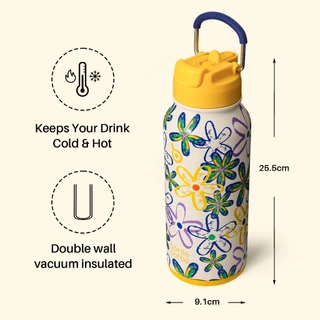 [Limited] BOTTLE BOTTLE 32oz/850ml ขวดน้ําสเตนเลส มีฉนวนกันความร้อน พร้อมหลอดดูด และฝาปิด และกล่องเก็บยา สําหรับเล่นกีฬากลางแจ้ง