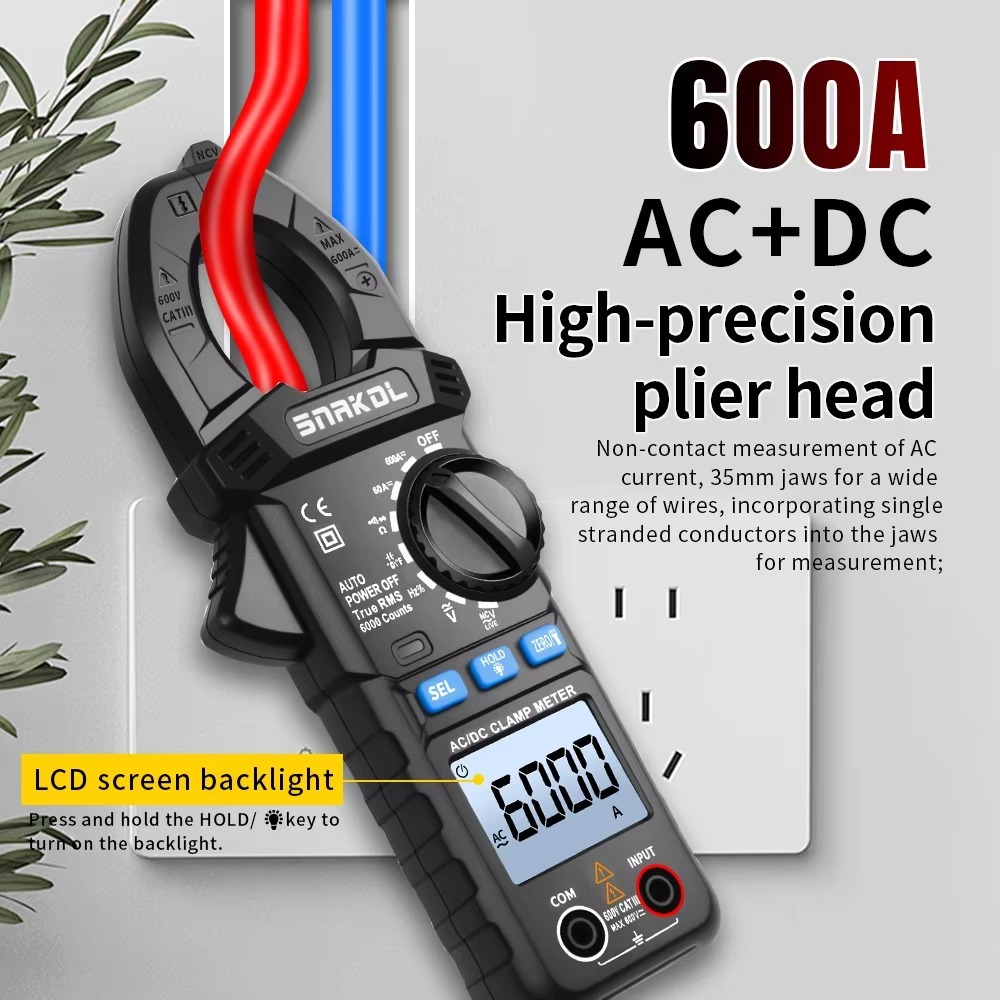 ZLLJMETER SK203 มัลติมิเตอร์แบบดิจิตอลแคลมป์ true RMS AC/DC/อุณหภูมิเครื่องทดสอบมัลติฟังก์ชั่น